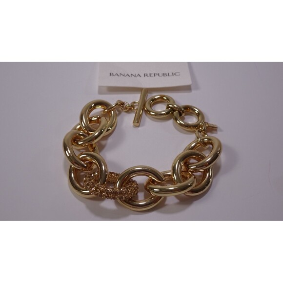 Banana Republic Women's Gold pave GLAMOUR Toggle Bracelet NEW STOCK - Picture 6 of 9